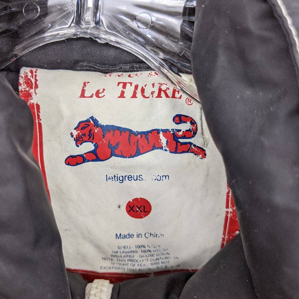 LE TIGRE Vtg Y2K Black Nylon Boxy Down Puffer Coat - Picture 5 of 8